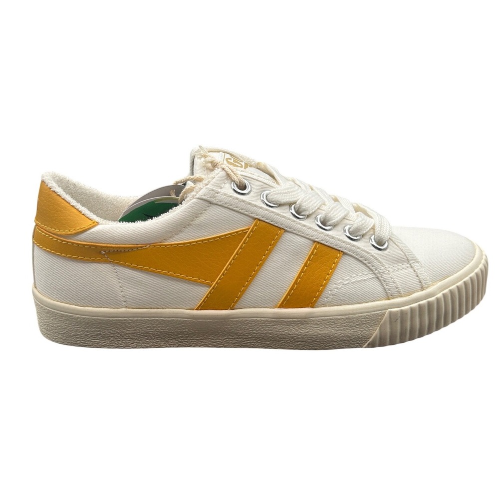 Gola Tennis Mark Cox Canvas Sneakers,Women's 5M Off White Sun Yellow Vegan